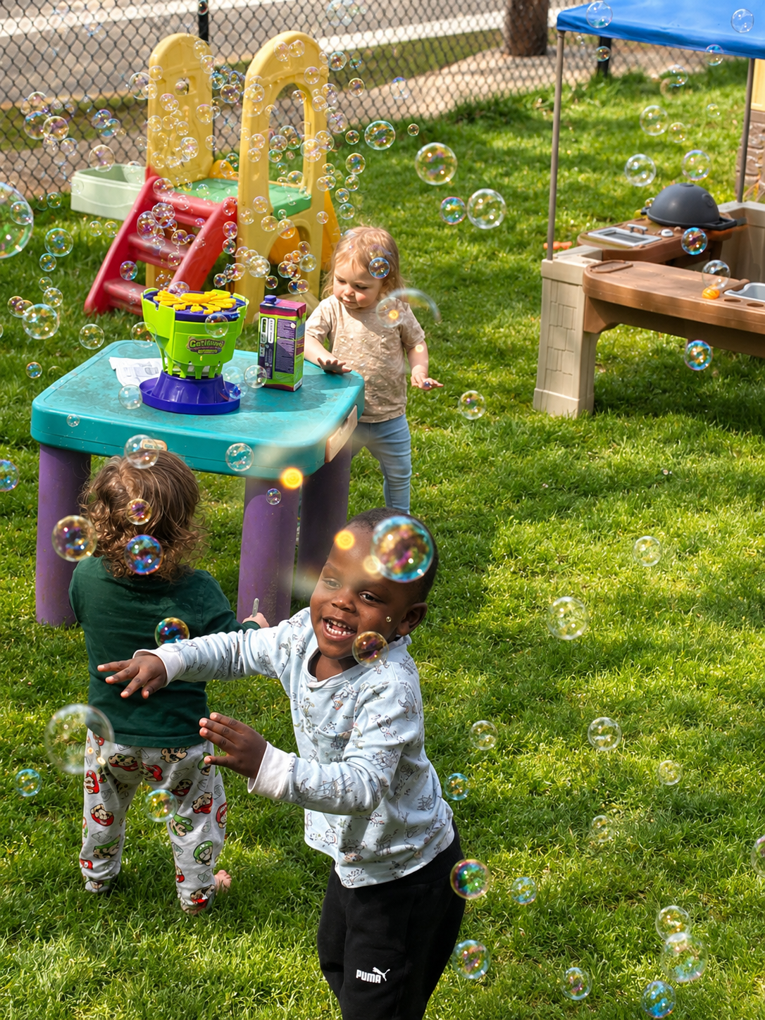 Child playing calmly during extended care at Big Mama’s Daycare