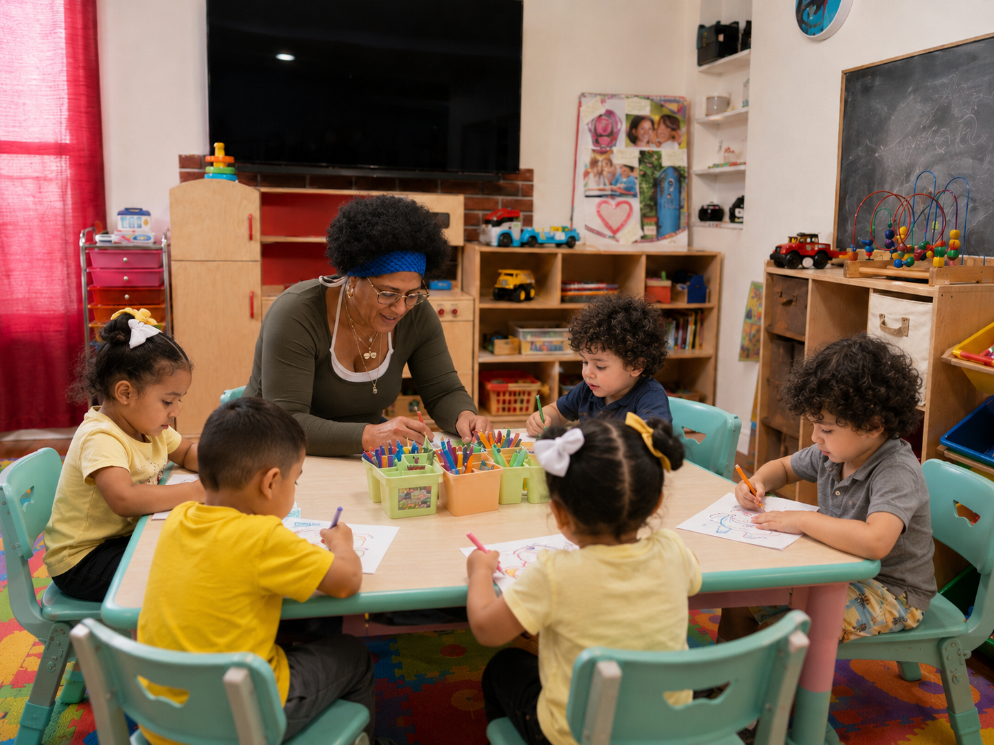 Children doing art activity
